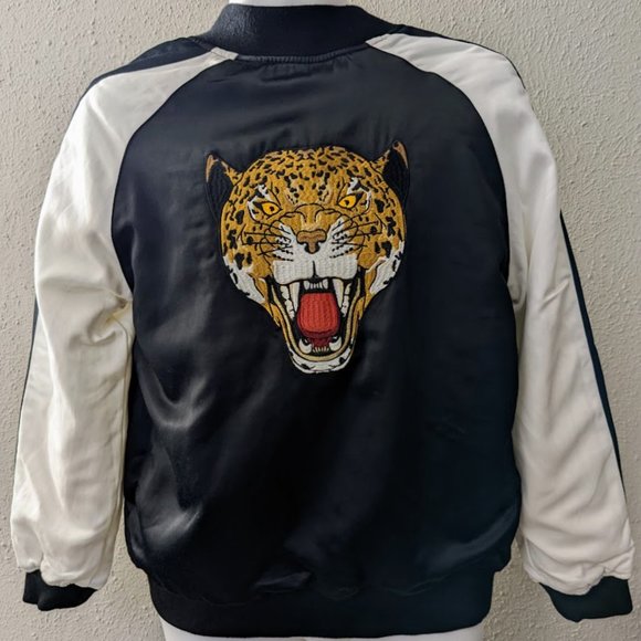 Kendall & Kylie Wild at Heart TIGER Satin Bomber Varsity Jacket PacSun NEW - NWT - Picture 4 of 15
